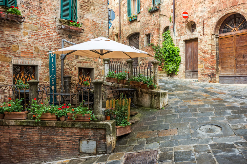 Beautiful alley in Montepulciano Tuscany